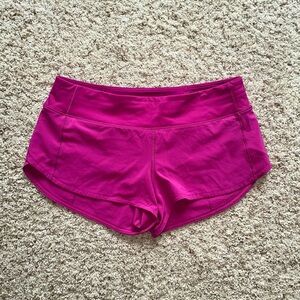Lululemon Women’s Raspberry Pink Speed Up Shorts. Size 8 Regular. Like-New!
